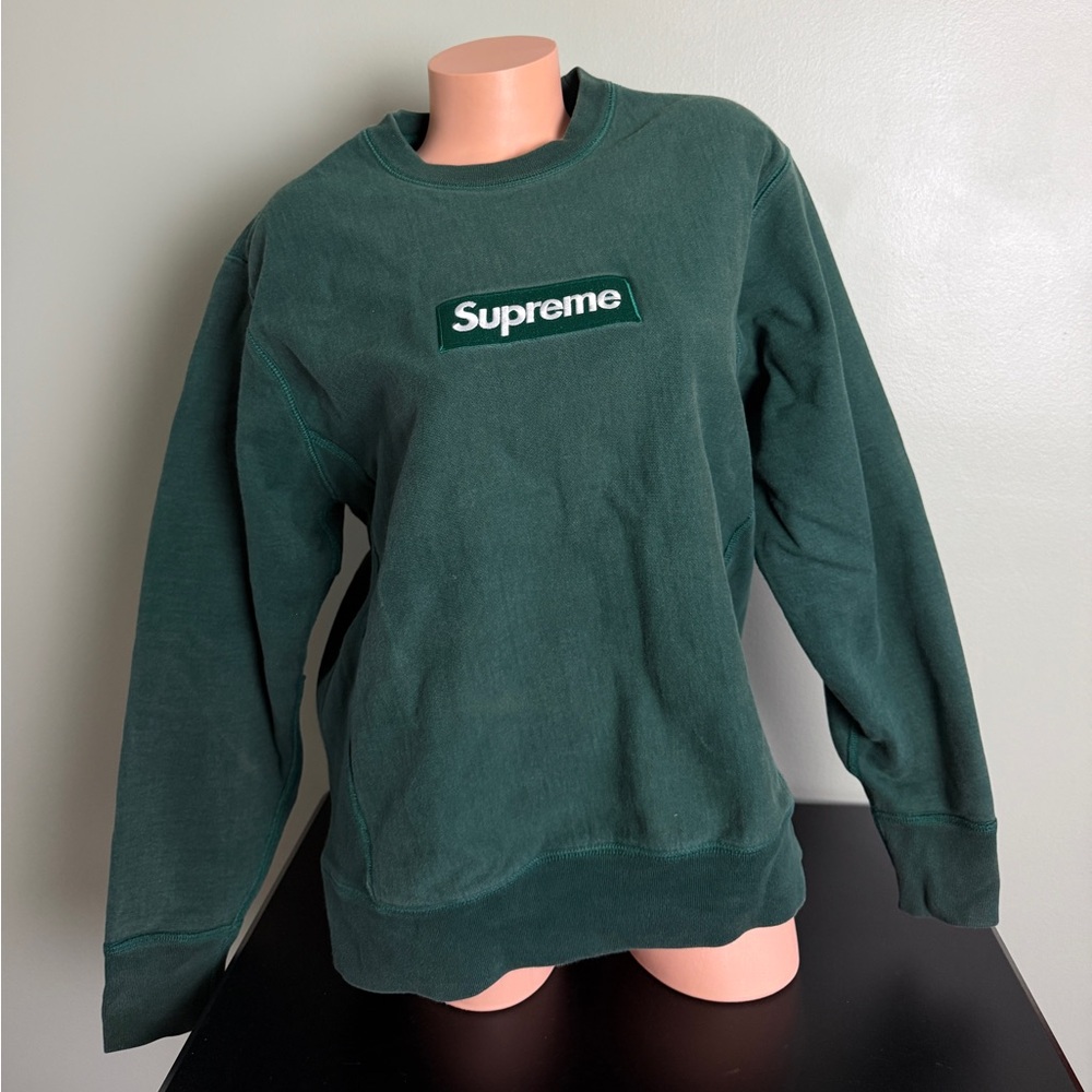 Supreme® Box Logo Crewneck FW18 Pine Dark Green Medium Pre-Owned Thick Comfy